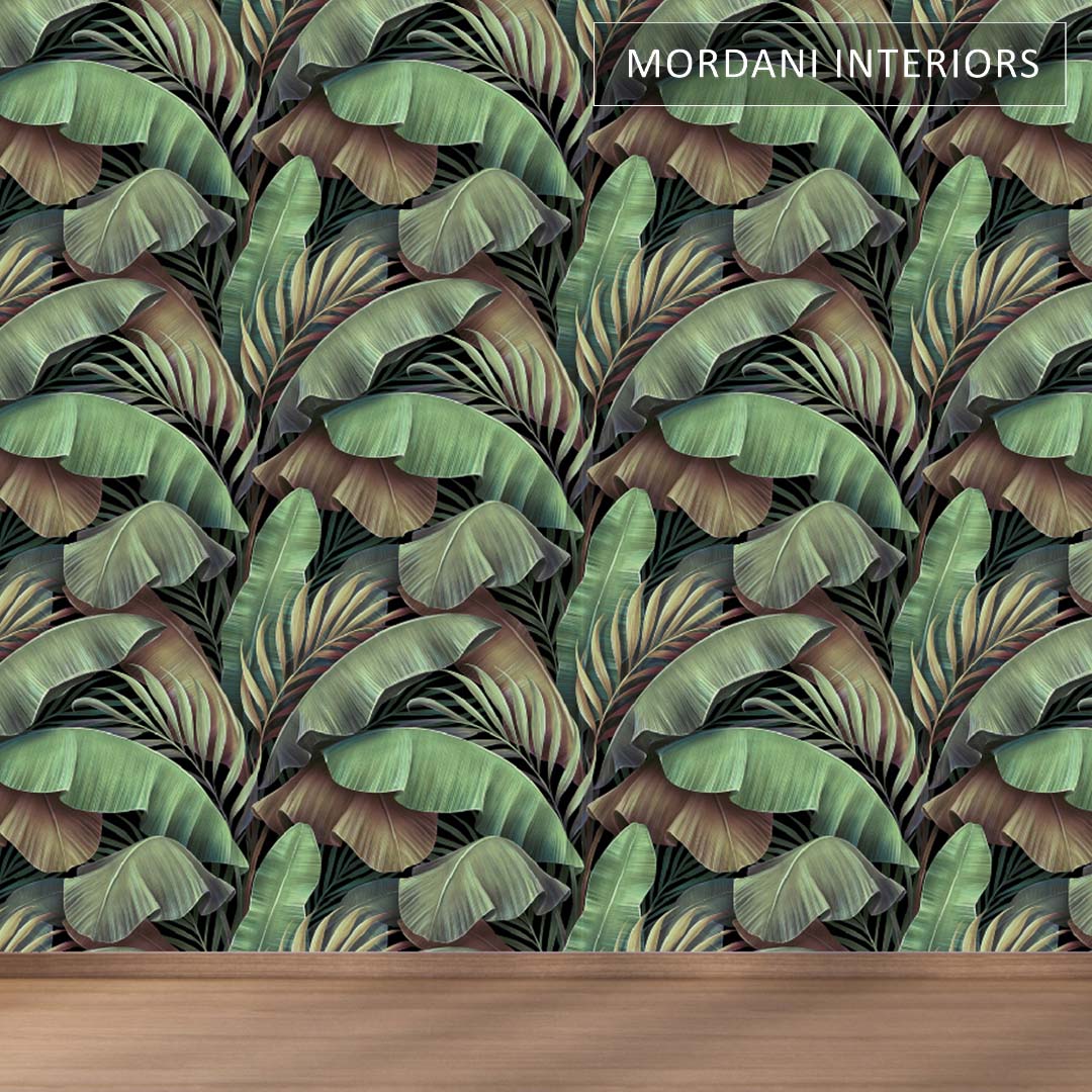 3D Leaves Wall Mural